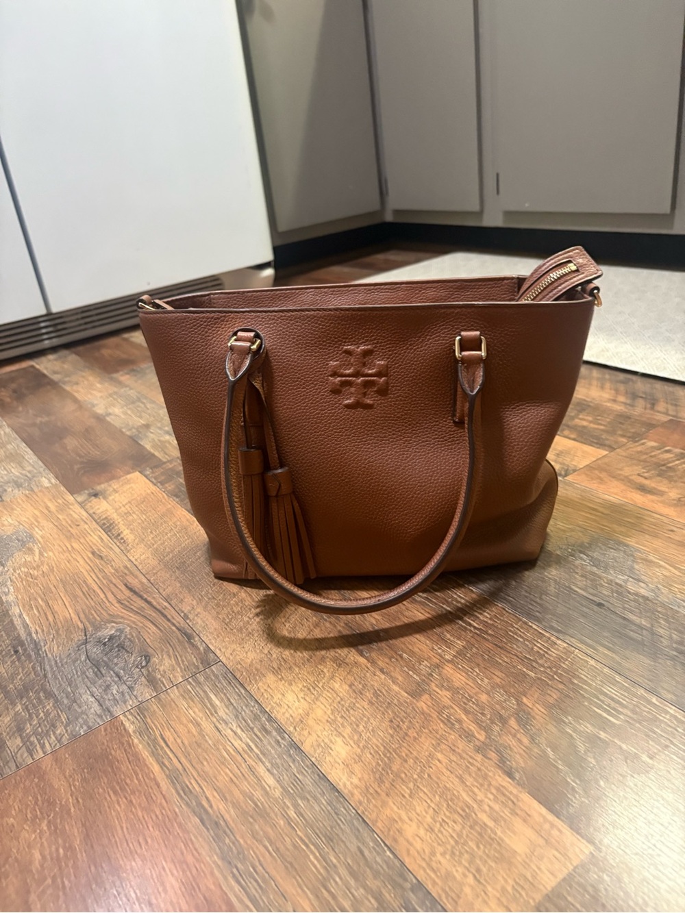 Tory Burch Brown Tassel Tote Bag